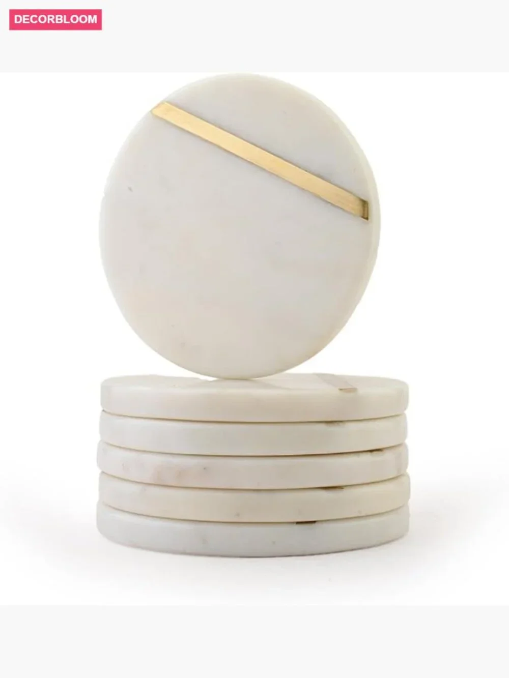 Set of 6 Handcrafted Marble Coasters – Absorbent, Durable, Stylish Drink